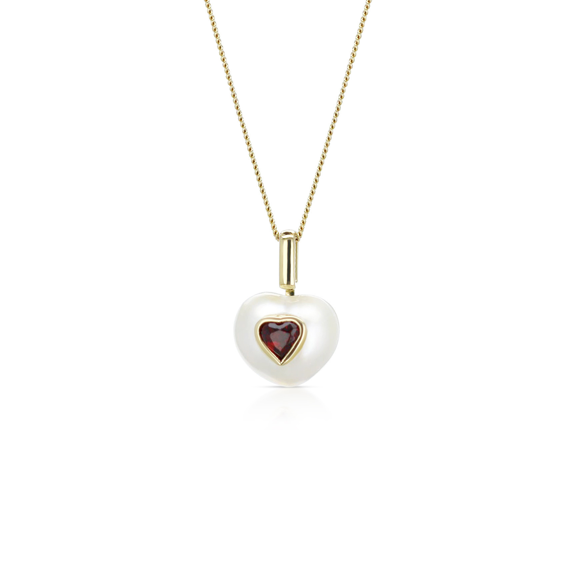 Pearl Heart Inlay Pendant