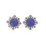 Blue Flora Moon Earrings