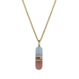 CHILL PILL Chalcedony & Guava Quartz Pendant image 0
