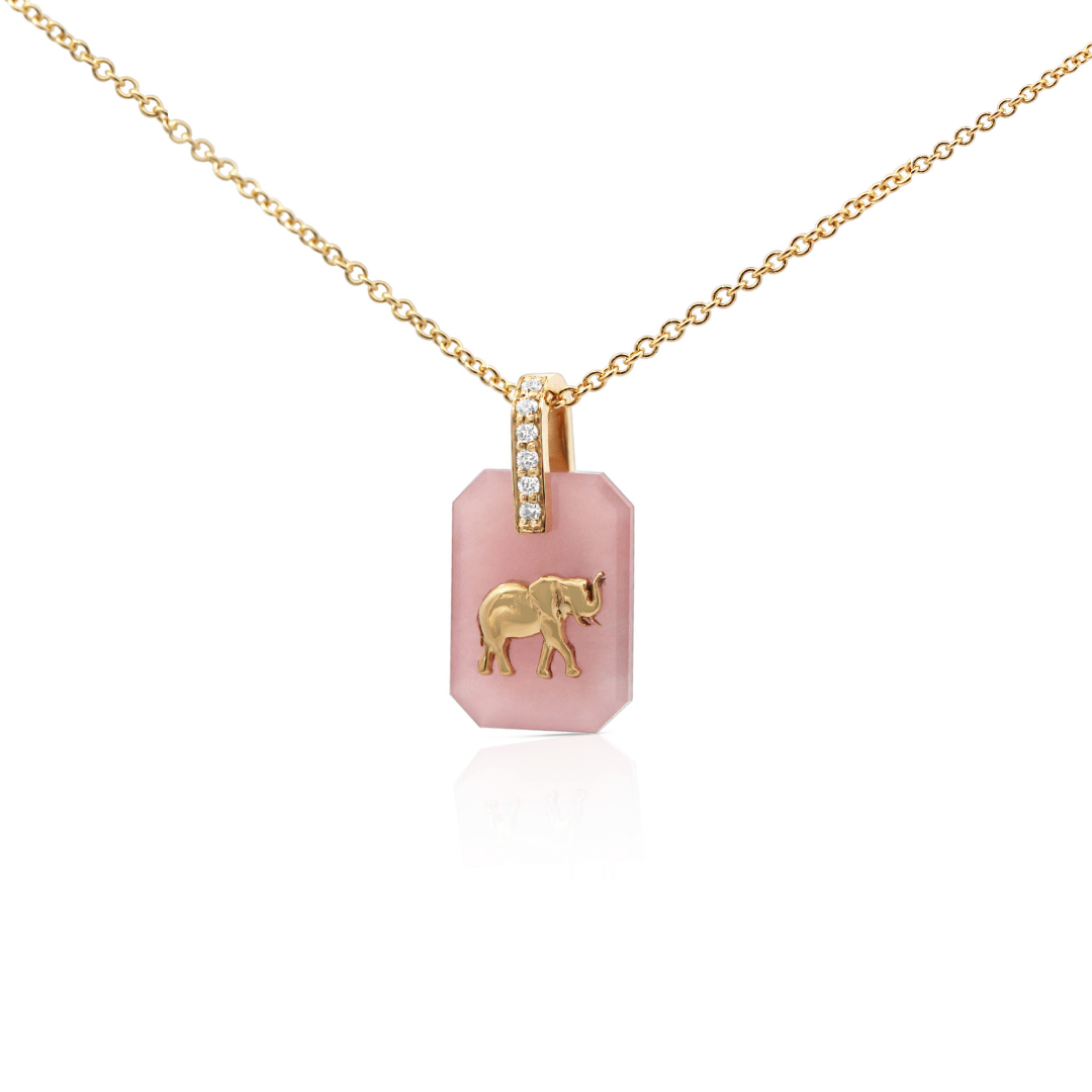 ELEPHANT Slab Pendant (Pink) image 0