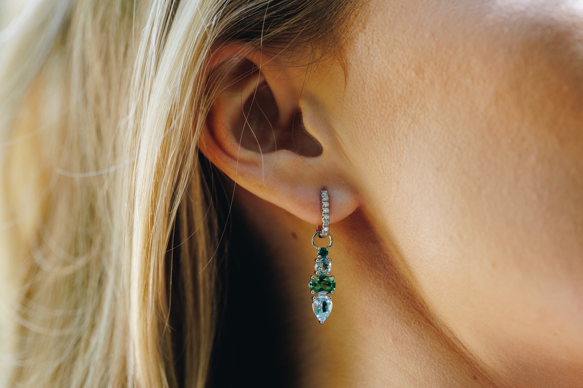 Kaya Blue Cluster Hoop Charms