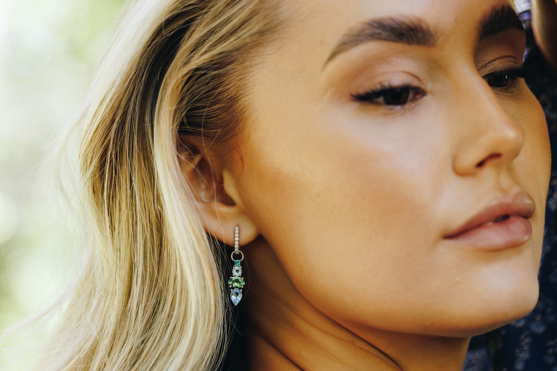 Kaya Blue Cluster Hoop Charms