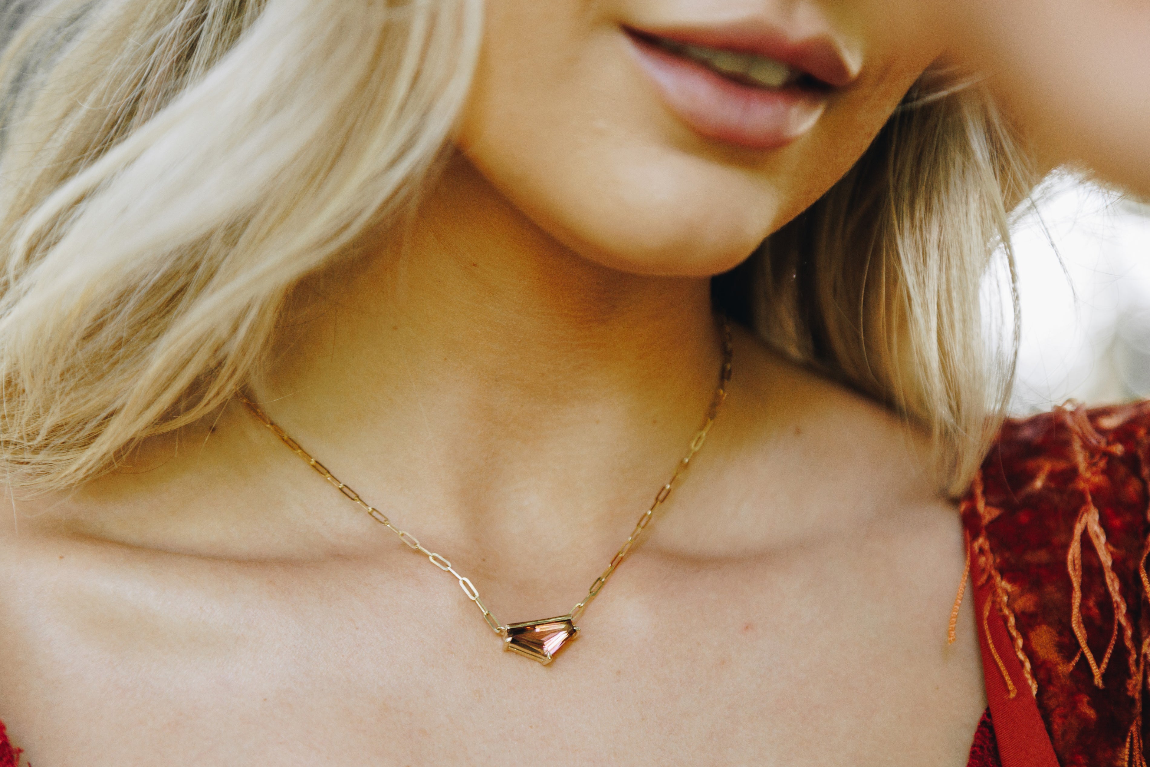 Calista Pink Tourmaline Necklace