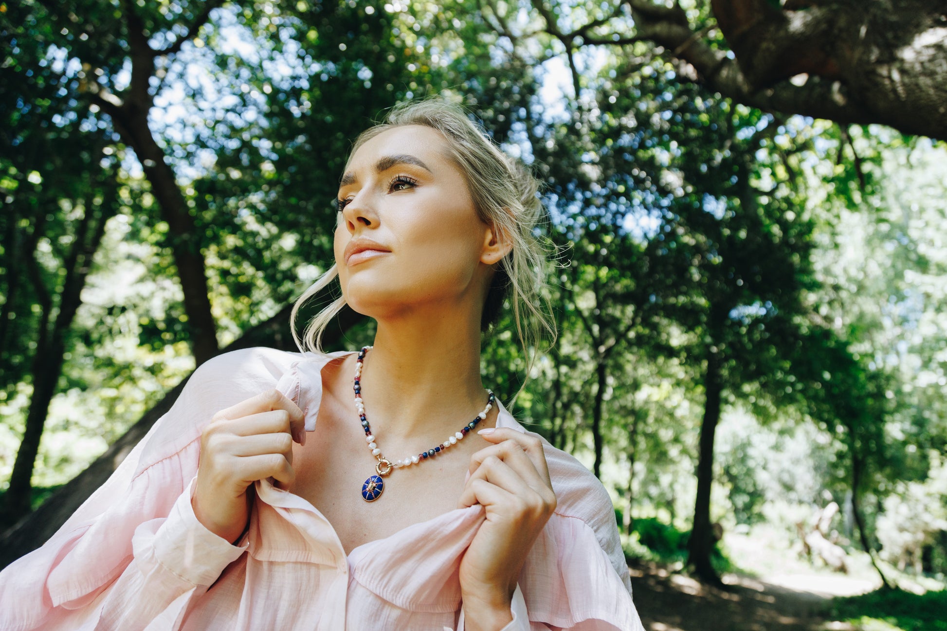 Isla Pearl and Gem Necklace