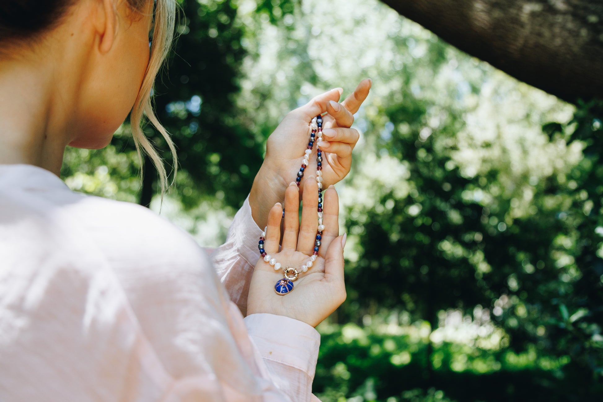 Isla Pearl and Gem Necklace