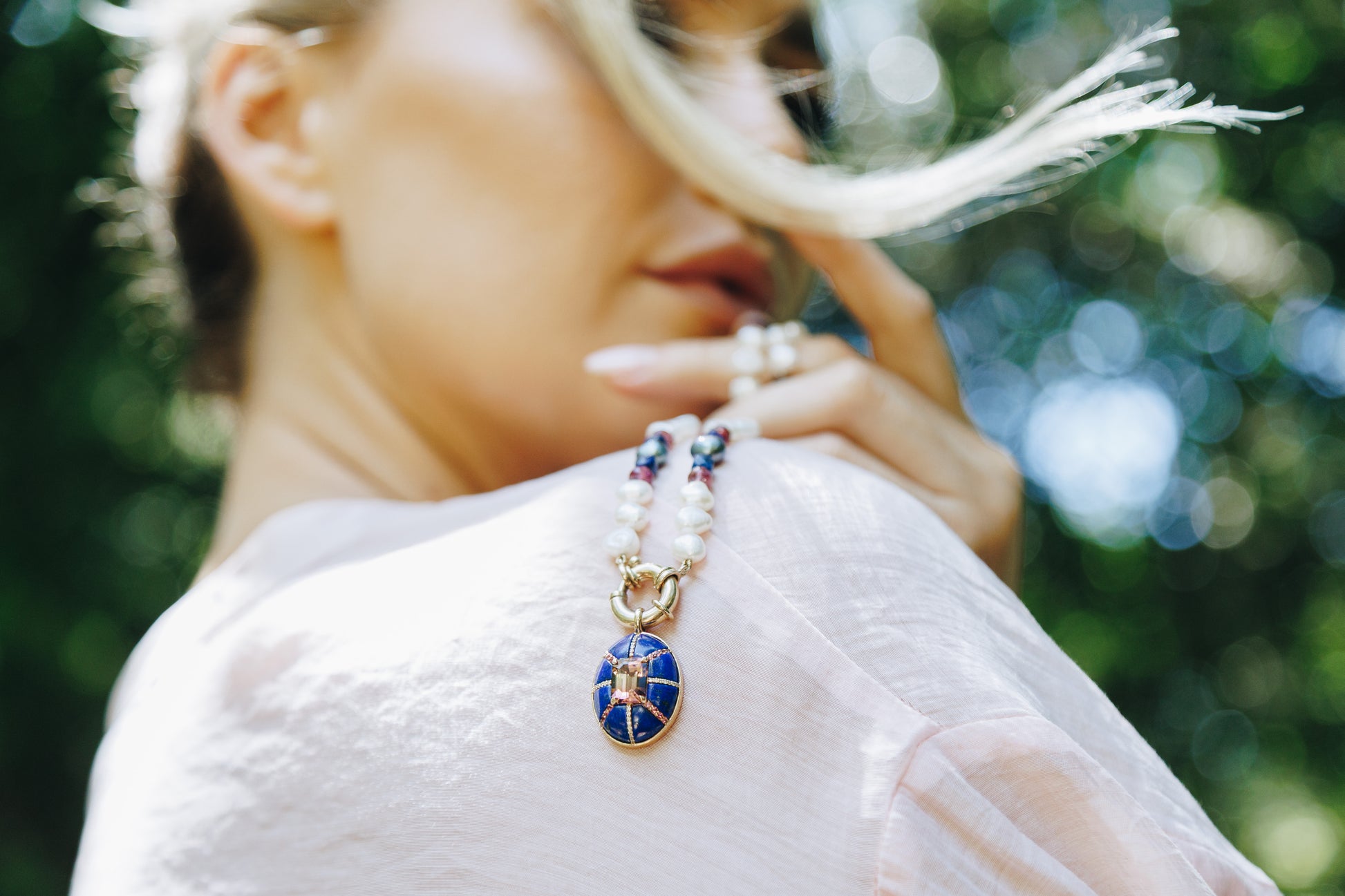 Lapis and Tourmaline North Star Pendant