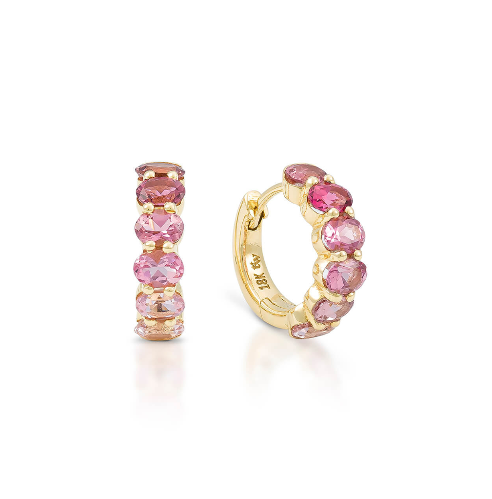 Pink Ombre Oval Huggies - Taz Watson Fine Jewellery